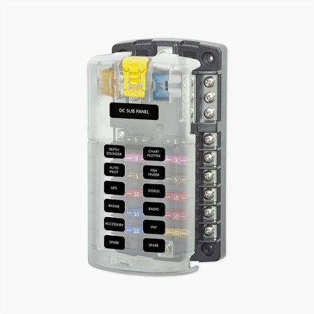 ST Blade Fuse Block-12 Circuits with Negative Bus and Cover by Agile Offroad
