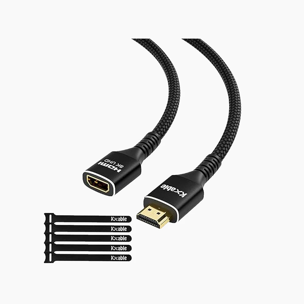 8K HDMI Extension Cable 8 ft - HDMI 2.1 Male to Female Speed Cord Adapter by Agile Offroad