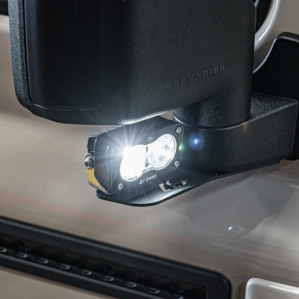 Baja Designs S2 Mirror Light Mount Kit for INEOS Grenadier by Agile Offroad