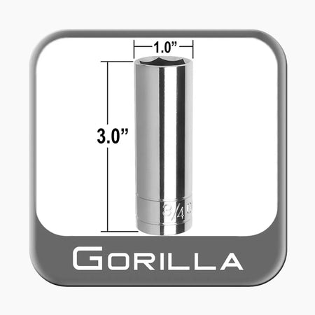 Gorilla Deep Lug Nut Socket 3/4 in or 19mm by Agile Offroad