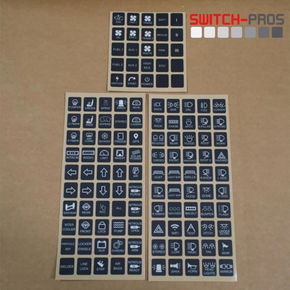Vertical Switch Legends Sticker Kit for Switch-Pros System by Agile Offroad