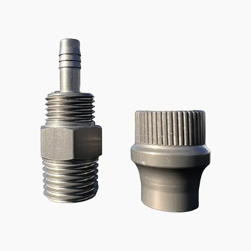 Apex CRS Hose End Fitting - 3/8 ID To 1/4 NTP w/ Cover Nut by Agile Offroad